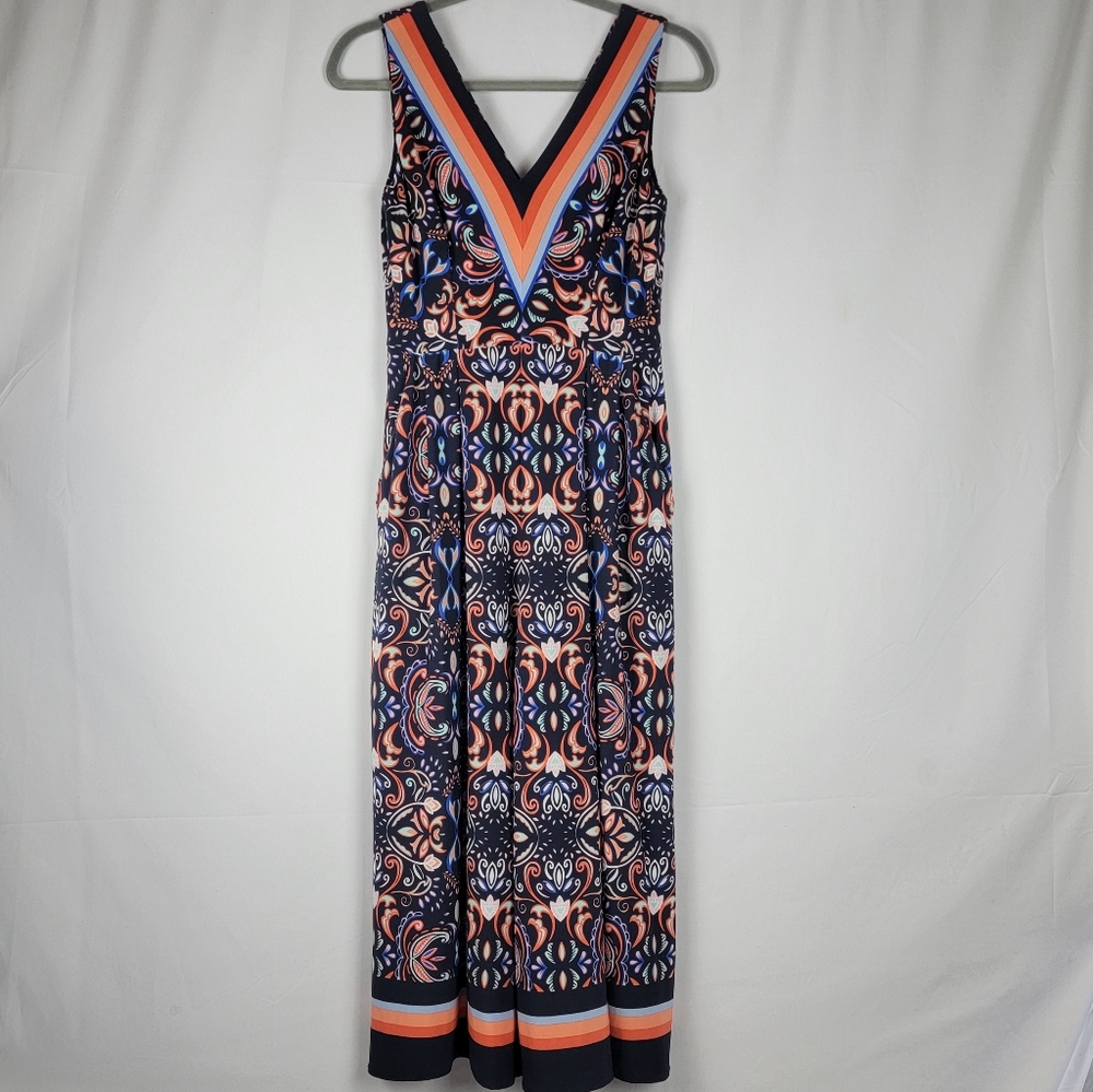 Vince Camuto printed vneck jumpsuit size 2 boho print - Picture 2 of 7